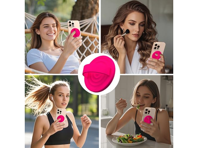 Magnético Anel Telefone Suporte de aperto Silicone dedo laço Neon rosa
