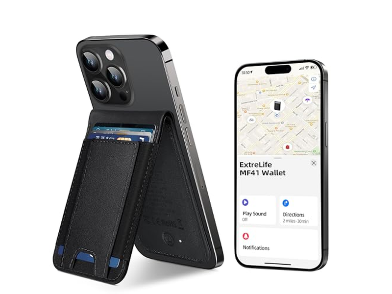 Carteira magnética com encontrar meu RFID de 8 cartões Bloqueando o Preto