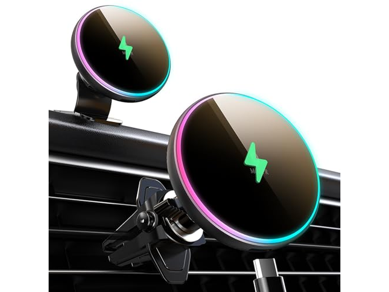 Carregador de montagem de carro Magsafe 15W carregador de carro sem fio