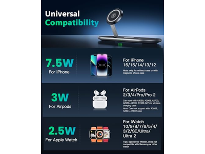 3 em 1 Estação de carregamento com carregador Magsafe