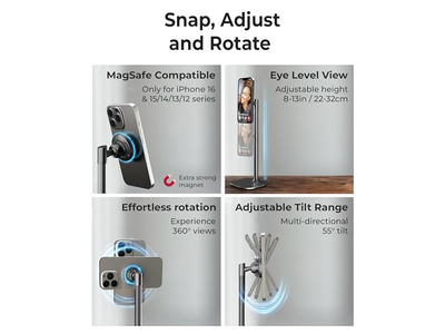 Magnético ajustável Suporte iPhone para suporte de telefone de secretária