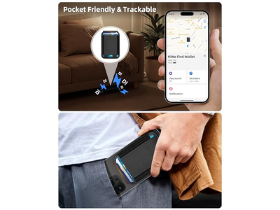 Carteira Mag-Safe Anti-Perdido com Encontrar Meu Couro RFID magnético 5 cartões