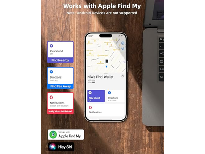Carteira Mag-Safe Anti-Perdido com Encontrar Meu Couro RFID magnético 5 cartões
