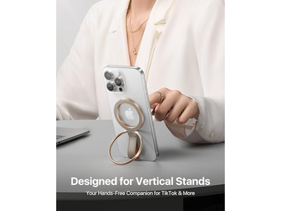 Couro Magnético Aperto do telefone com suporte ajustável anel para MagSafe