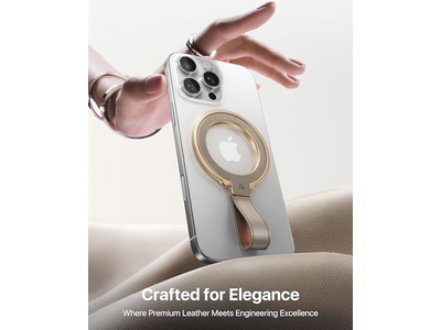 Couro Magnético Aperto do telefone com suporte ajustável anel para MagSafe