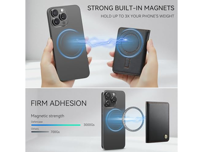 Suporte de cartão magnético RFID Bloqueio PU Couro Minimalista Carteira de telefone