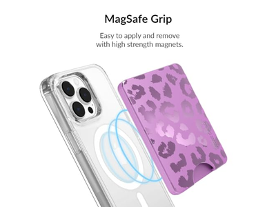 Carteira de suporte de cartão magnético para iPhone 12-13-14-15 - Ametista roxo L