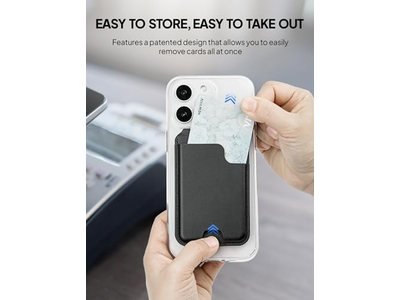 Carteira de suporte de cartão magnético com suporte ajustável para iPhone Holds 5