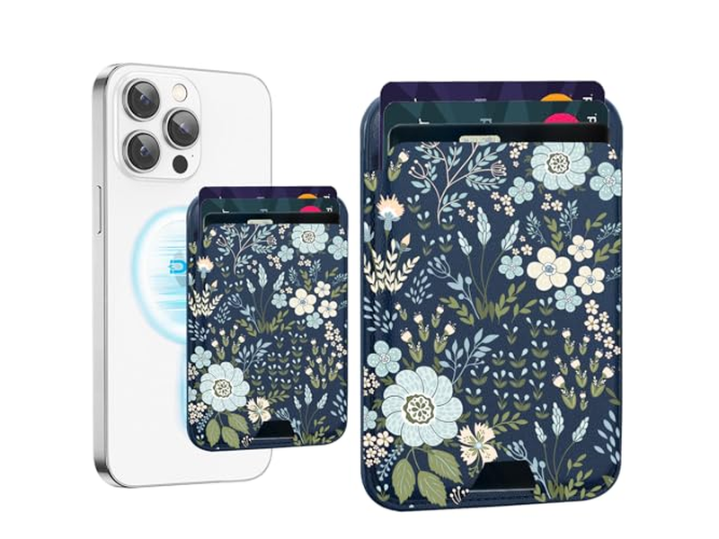 Carteira de telefone celular magnético titular-compatível com MagSafe Leathe