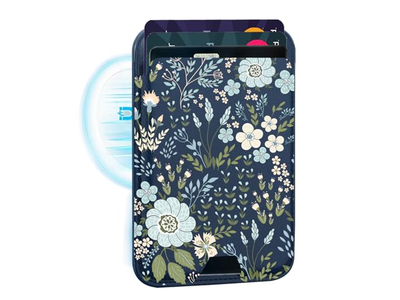 Carteira de telefone celular magnético titular-compatível com MagSafe Leathe