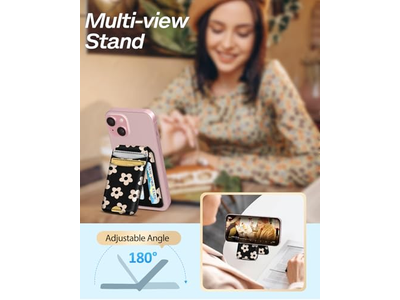 Carteira de suporte de cartão de dobra magnética para telefones RFID Bloqueio 4 Cartões F