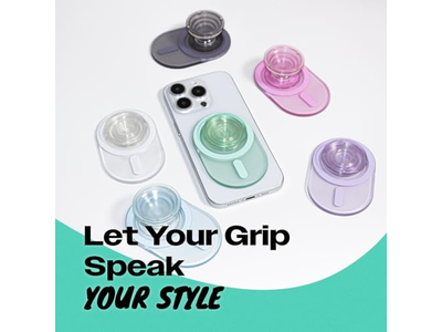 Apoio magnético para telefone compatível com MagSafe, translúcido e leve