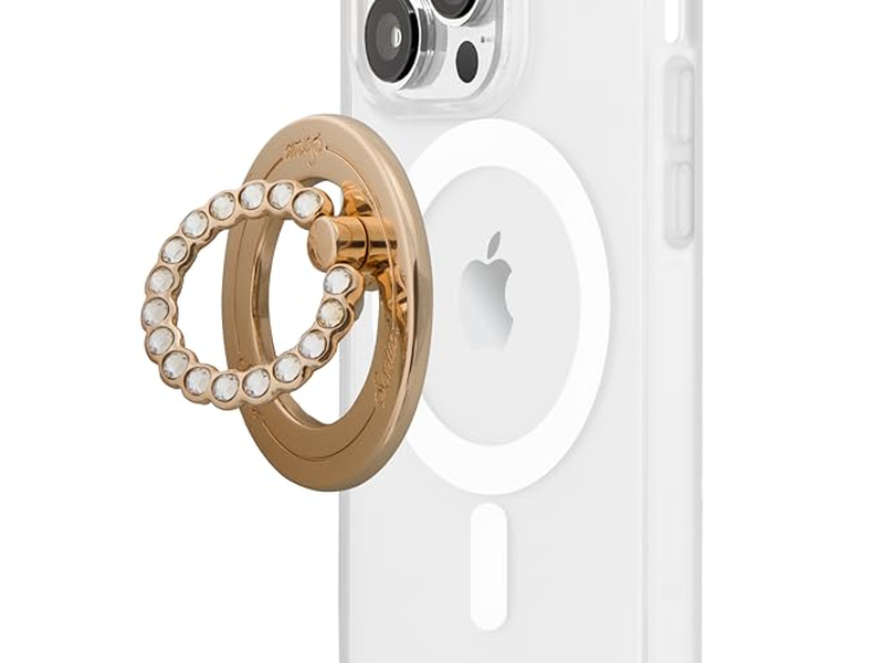 Suporte magnético de aperto e anel do telefone com suporte rotativo