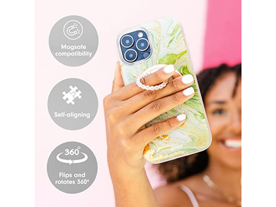 Suporte magnético de aperto e anel do telefone com suporte rotativo