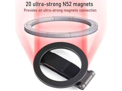 Suporte magnético telefone aperto com alça ajustável e ímãs fortes