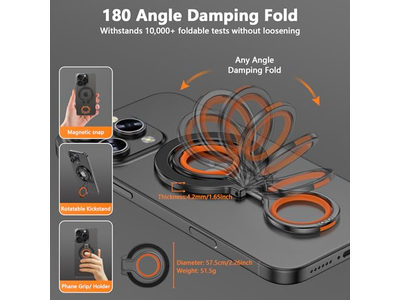 Suporte magnético do aperto do telefone com Suporte de apoio ajustável e correia do dedo