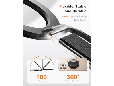 Aperto magnético do telefone com suporte ajustável do anel do dedo para MagSafe