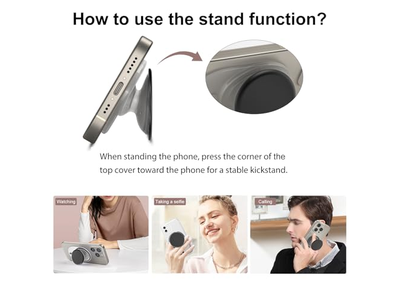 Aperto magnético do telefone com suporte expansível compatível com MagSafe