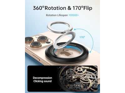 Suporte de telefone magnético com rotação de 360 graus e compatibi de aperto de duas dimensões