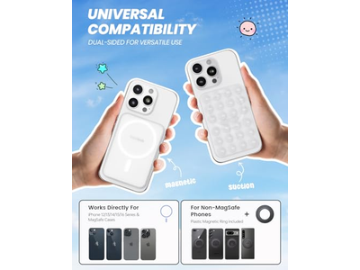 Montagem magnética para suporte de aperto pegajoso removível transparente