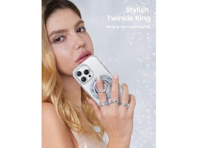 Anel magnético para MagSafe Apoio - Glitter Silver Anel Suporte Stan