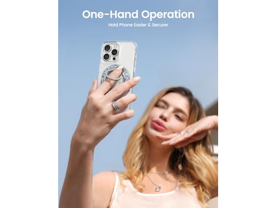 Anel magnético para MagSafe Apoio - Glitter Silver Anel Suporte Stan