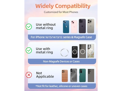 Suporte magnético do anel do telefone compatível com MagSafe
