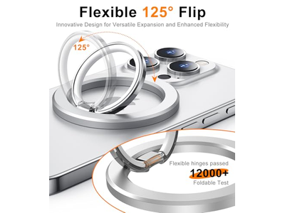 Suporte de anel de telefone magnético para telefones celulares de dois lados Suporte Silver