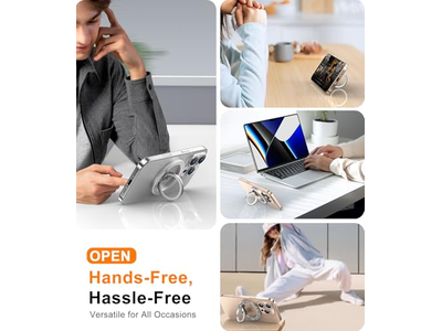 Suporte de anel de telefone magnético para telefones celulares de dois lados Suporte Silver