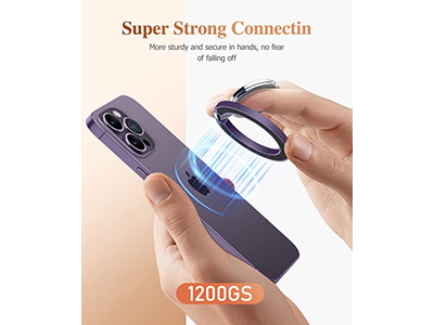 Suporte magnético telefone anel com suporte ajustável e Suporte de apoio - Purpl
