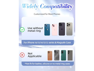 Suporte magnético do anel do telefone com aperto do dedo removível - Glitter Design