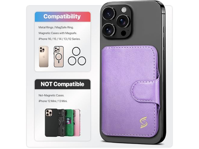 Suporte de cartão de carteira de telefone magnético com bloqueio RFID 5 Fendas para 7 Ca