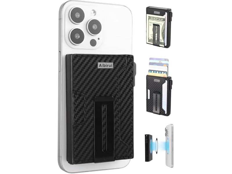 Carteira pop-up magnética para iPhone detém 8 cartões e contas