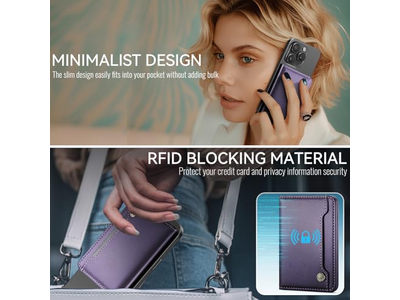 Suporte de cartão de bloqueio RFID magnético compatível com telefones MagSafe Pur