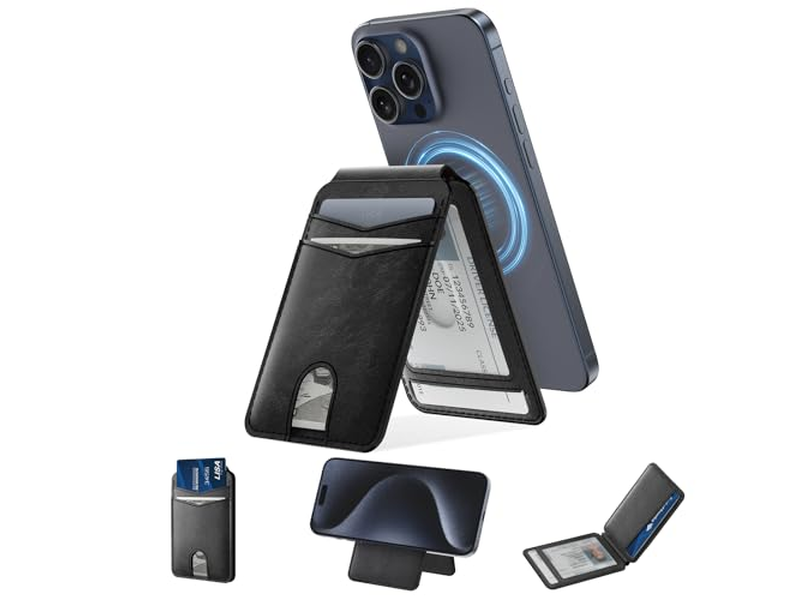 Carteira magnética e suporte de cartão compatível com Magsafe para iPhone - B