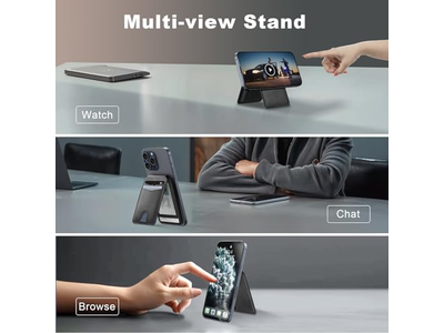 Carteira magnética e suporte de cartão compatível com Magsafe para iPhone - B