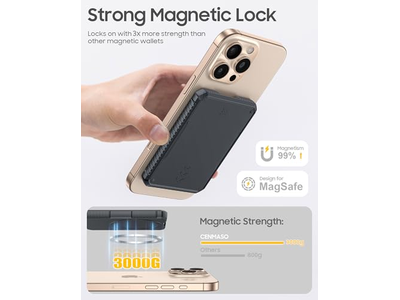 Suporte magnético do cartão de carteira mantém 6-7 cartões RFID bloqueio Ultra-Sli