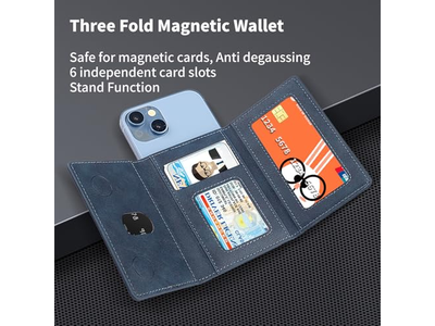 Carteira magnética para iPhone Cartão Suporte azul