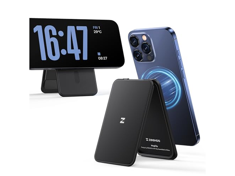 Carteira magnética para iPhone com suporte ajustável e suporte de cartão