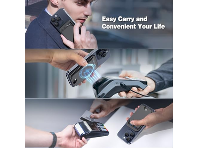 Carteira magnética para suporte de cartão de couro ajustável telefone e Suporte