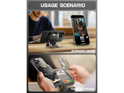 Suporte de carteira magnética para iPhone com bloqueio RFID e suporte de cartão