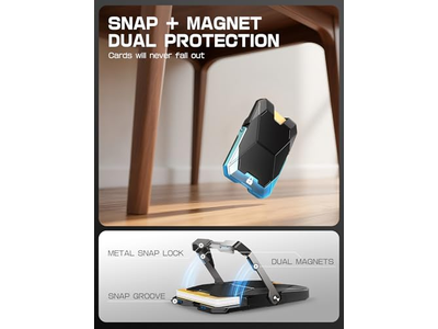 Suporte de carteira magnética para iPhone com bloqueio RFID e suporte de cartão