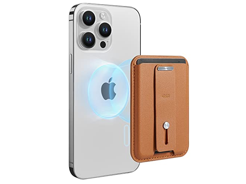 Carteira Magnética com 3 cartões de suporte e Finger Alça Vegan Couro Bro