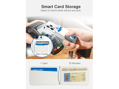 Carteira magnética com suporte de telefone ajustável RFID Bloqueamento se encaixa 6 Carro