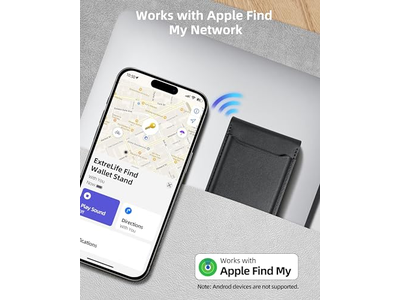 Carteira magnética com suporte ajustável 3 Fendas de Carta Couro Vegan Bl