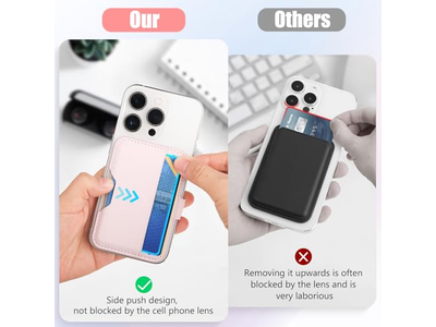 Carteira magnética com porta-cartões para telefones compatíveis com MagSafe - Rosa