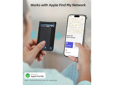 Carteira magnética com encontrar meu RFID de 8 cartões Bloqueando o Preto