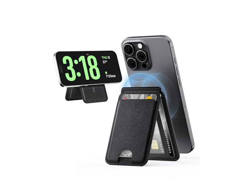 Carteira magnética com bloqueio RFID 5 suporte de cartão e suporte ajustável