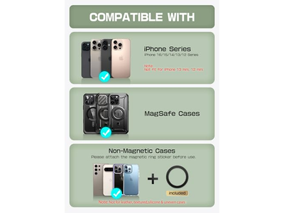 Carteira Magnética com Suporte Holds 6 Cartões RFID Bloqueamento Telefone Suporte