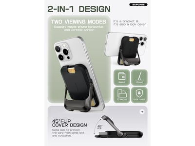 Carteira Magnética com Suporte Holds 6 Cartões RFID Bloqueamento Telefone Suporte